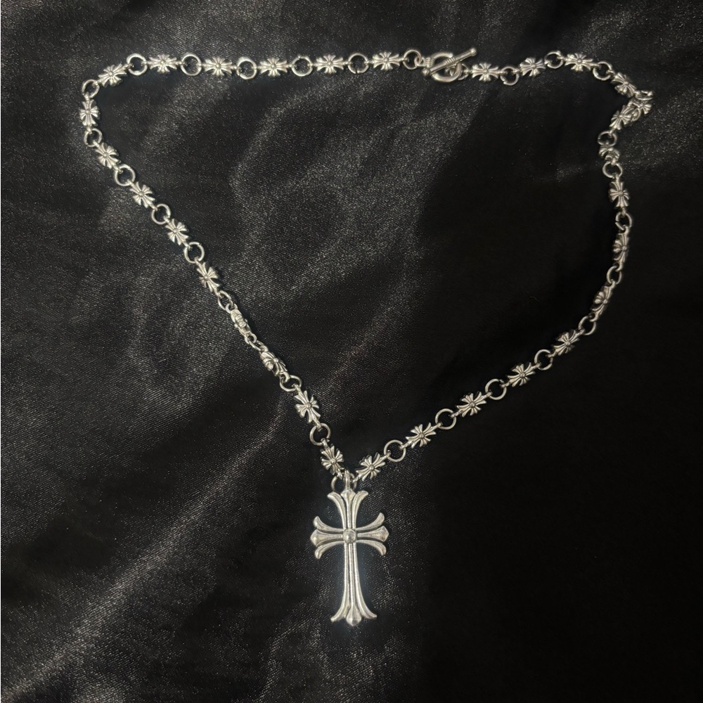 Chrome Hearts Silver Floral Chain Necklace